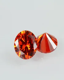 3A Small Size Orange Red CZ Stone 0815mm Round Good Cut Lab Created Cubic Zirconia Loose Gemstone 1000pcslot3035448