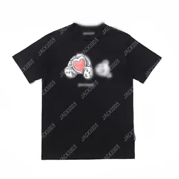 Palm Pa 24SSs Sommerbriefdruck pleite geköpfte Liebesbär Logo T -Shirt Freund Geschenk Lose übergroßer Hip Hop Unisex Kurzarm Liebhaber Stil Tees Engel 2151 Kby