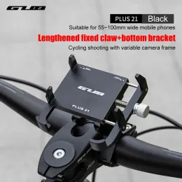 Standlar Gub artı 21 Motosiklet Bisiklet Telefon Tutucusu Alüminyum Alaşım Klip Stand Stand Çimlenebilir 22.231.8mm gidon için ayarlanabilir Antislip