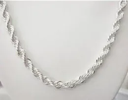 Fine 925 collacesmas in argento sterling Nuova catena d'argento 925 4mm 1624 pollici e collana di corda per donna per uomini gelosi di moda 86695201584907