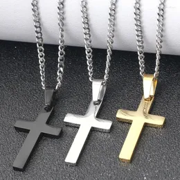 Choker Fashion Simple Glossy Three Color Laser Cross Logo Necklace Titanium Steel Necklace