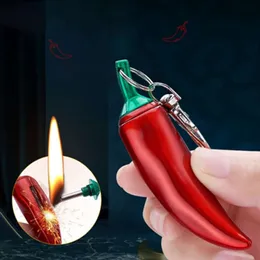 Fashion Chili Shape Creative Metal Windproect Kerogene Lighter Portable Keychain Match Oil Lighter