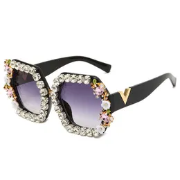 Okulary przeciwsłoneczne Modne diamentowe błyszczące okulary przeciwsłoneczne odpowiednie dla mężczyzn z pszczołami luksusowe projektant marki dhinestone seksowne okulary przeciwsłoneczne Readread