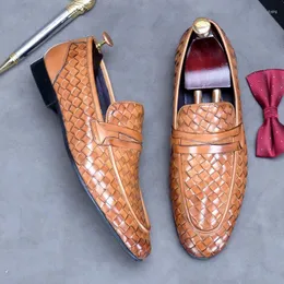 Casual skor italiensk stil handgjorda män party äkta ko läder hög kvalitet formell klänning loafers affärsbröllop