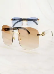 IENBEL Dirty White Buffalo Homen Men Oversize Sunglasses para mulheres Designer de luxo Glass Big Shades9849264