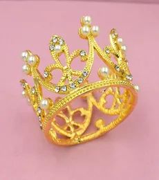 5 szt. Bride Silver Metal Metal Pearl Mała Crown Wedding Pełna okrągła kryształowa księżniczka mini tiara dla dzieci urodziny J 190436637714