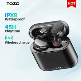 携帯電話イヤホンTozo T6 True Wireless Earbuds Touch Control with HiffiサウンドイヤホンIPX8防水30HプレイタイムJ240508