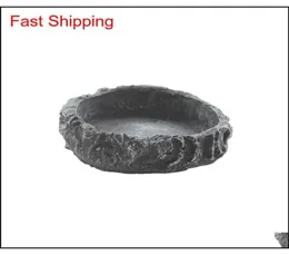 Reptile Supplies Water Dish Food Bowl Resin Rock Worm Feeder For Leopard Gecko Lizard Spide qylRtN packing20108739701