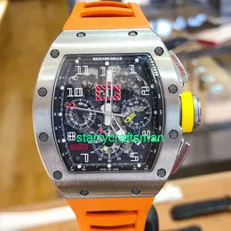 RM Luxury Watches Механические часовые мельницы Mens Series Серия Автоматическая техника 40x50 мм календарное время ограниченное серия Mens Watch RM011 Titanium сплав 5 класс 5 T ST70