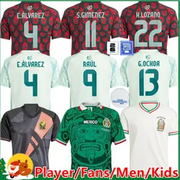 2024 25 Maglie da calcio in Messico H. Losano Chicharito G dos Santos S.Gimenez uomini donne kit kit camicie da calcio sport set di allenamento messicano in trasferta portiere uniforme