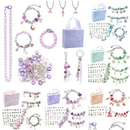 Braccialetti braccialetti kit bracciale per donne gioielli fai -da -te che creano accessori in metallo set per perle corde fatte per bambini che tendono a mano stri dhzdk