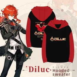 メンズフーディーズYeyixukゲームGenshin Impact Diluc Anime Hooded Seater Men Mensized冬の温かいプルオーバースウェットシャツ2