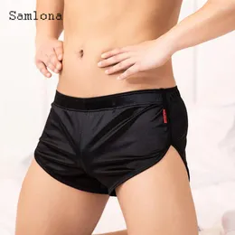 Shorts masculinos americanos e europeus 2024 simplicidade elegante moda curta calcinha sexy calcinha sexy calça elástica branca preta sólida