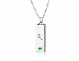 Fashion jewelry dad Cube Single Stainless Steel Pendant Necklace Urn Kit Cremation Ashes Jewelry for ashes1564976