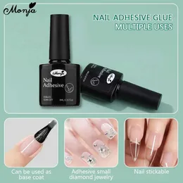 Nagelgel monja 4 flaskor 8 ml nagelkonstlim UV gel akrylsyra falska spets Tillbehör Dekorativ grädde tvålborttagare Handverktyg Q240507