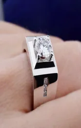 Anello di pietra Mossan maschio maschio 18k platino dcolor anello diamantato eccellente atmosfera bianca del classico affari autentico maschio Ring6060782