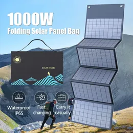 1000W Solar Panel Folding Bag USBDC Output Charger Portable Foldable Charging Device Outdoor Power Supply 240508