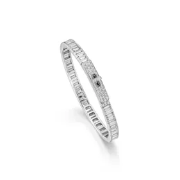 Kette 925 Silber plattiert Goldarmband High Carbon Diamant T-Quadrat-Diamant/Emmas Auktion Serie Full Q240507