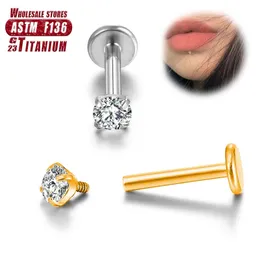 36 Piercing Studri per labbra Tragus Clich Settum Orecchini zirconi Barre di anelli gioielli affascinanti per le orecchie 240429