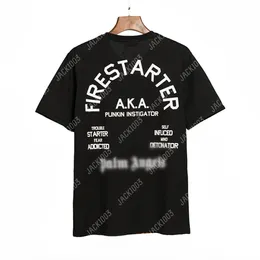 Palm Pa 24ss Lets Letter Flame Druk logo T -koszulka Prezent LUBY OGNANY HIP HOP UNISEX KRÓTKO MOLIWNY Style TEES Aniołowie 2020 MCS