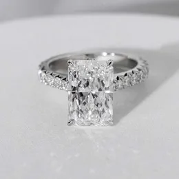 Jovovasmile 2ct 4ct 4ct Radiant Cut 18k белого золота Моиссанитовое обручальное кольцо для женщины -помолвки прекрасные украшения