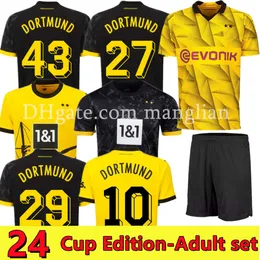 2024 Dortmund Jersey Home Kit Cup Version Jersey Set Fan Version Football Kit Brandt Malen Uniformen Erwachsener Trikot, optionale Shorts N. Schlotterbeck Bynoe-Gittens