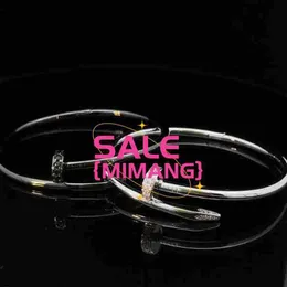 Designer S925 silver bracelet nail Tiktok live broadcast new micro inlay assorted temperament electroplating genuine gold PARE SHIY