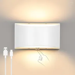 Vägglampan ljusinna beröringskontroll LED SCONCE DIMMABLE LIGHT MED LADDABLE 3000MAH BATTERI ARTERADE USB