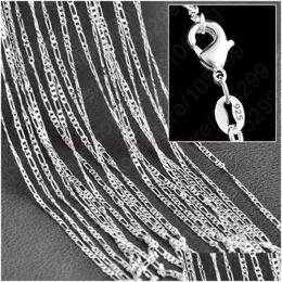سلاسل 10pcs/lot 2mm 2mm figaro chain 925 Sterling Sier Jewelry Necklace مع مشابك جراد البحر الحجم 16 18 20 22 24 28 30 بوصة إسقاط delive dhwoz