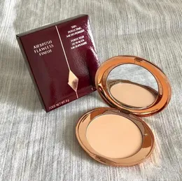 Pressat pulvermässigt medium 2 färger Airbrush Flawless Finish Face Powder 8g Natural Skin-Friendly Face Makeup