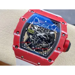 Tourbillon Superclone Movem Watchba RM035 Red Watches RM35-02 Skelet Automatic Designer Devils Watch Mechanical Mens Полностью смотрите маховик 6349