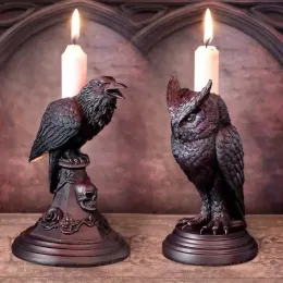Holders Retro Candlestick Holder Gothic Animal Candle Holder Black Bat Wolf Leopard Crow Cat Halloween Fun Atmosphere Home Decoration
