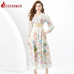 Vestidos casuais 2024 Summer Lace Splicing Print Floral Dress Mulher Women Women-deco