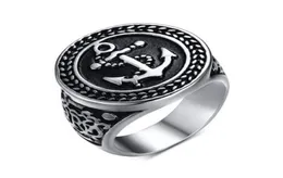 New Arrival 20MM Men039s Nautical Pirate Anchor symbol 316L Stainless Steel Rings Size 812 in USA and Europe8451613