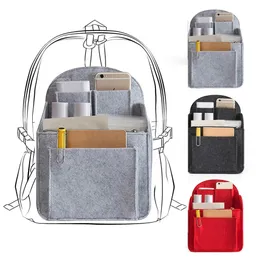 Make -up -Organizer Filzinsertionsbeutel Rucksack mit mehreren Taschen Organizer Insertion Make -up -Box Handtasche Reisetasche Wallet 240425