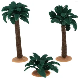 Kwiaty dekoracyjne 3 szt. Dokorna modelowa drzewa kokosowego dekoracje ogrodowe domowe szklane plastikowa mini zabawka