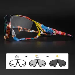 Kapvoe Pochromic Cycling Sunglasses Men Women Sport Road Mtb Mountain Bike Bicycle Glasses Cycling Glasses Eyewear Goggle 240508