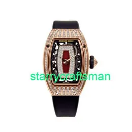 RM Luksusowe zegarki mechaniczne młyny zegarków RM07-01 Kobiet Rose Gold Diamond Set ST6Z