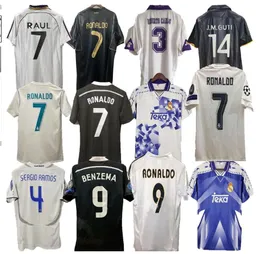 Maglie da calcio retrò Real Madrids 2000 2001 Shirt da calcio Vintage Classic CAMISETA Home White R.Carlos Hierro Redondo Moriente S-2xl di alta qualità S-2xl