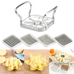 Multifunktional Edelstahl 5pcsset für Apfelbirnenkartoffel -Chips Küchenutensilien Werkzeuge Gemüse Früchte Cutter Slicer 240508