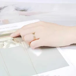Pierścionki ślubne Skyrim Klasyczne machanie pierścionki pokręcone stal nierdzewna różowy złoto Kolor Casual Finger Pierścień Biżuterii Prezent dla kobiet dziewczęta