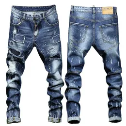 Mäns jeans 2022 Hot Sale Dropshipping Casual High Quty Men Jeans Slim Fit Hip Hop Denim Mens Jeans Motorcykelbyxor High Quty T240507