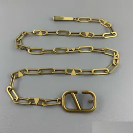 Belts Designers Designer Chains Fashion Luxury Designer Link Belt for Women Letter V Buckle Waist Chain Vintage Gold Welband Bronz31 DH 1826