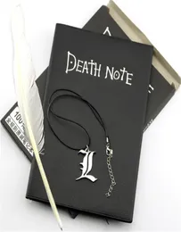 A5 Anime Death Note Notebook Set di cuoio Journal and Necklace Feather Pen Journal Note Pad per regalo D40 C09244061965
