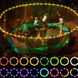 Color Party 12M 100Lamps Favor Rgb16 LED Waterproof Battery Box Outdoor Children's Trampoline Atmosphere Light Game Ring