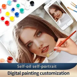 Coloratura fotocustoma artigianale per numeri Figura foto personalizzata Acrilico dipinto a mano dipinti dipinti per numeri per kit aduuit decorazioni per la casa