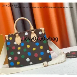 Lvity louiseviution lvse viton torba Rainbow designeryayoi luis kusama crossbody luksusowe toty malowane torebka na płótnie boczne torebki komunikatorowe oryginalne damskie lea