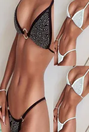 Set di bikini da donna Bandeau Spiring di lusso Diamond Bandage Push Up Bathing Swimsuit Swinestones Sumping Gouming Suit Biq7384628