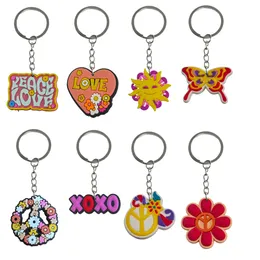 Nyckelringar Fred Tema 26 KeyChain för klassrumspriser Goodie Bag Stoppers levererar Keyring män Lämpliga skolväskkedjor Girls Keychai otvbx