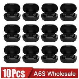 Kulaklıklar 10 PCS Toptan TWS A6S Kablosuz Kulaklıklar Bluetooth kulaklıklar 5.1 İPhone ve Xiaomi J240508 için uygun mikrofonlu stereo kulaklıklar